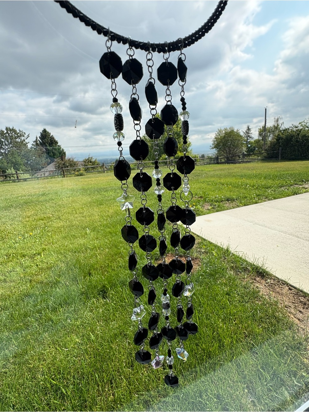 Black Beaded Hoop Sun Catcher - Picture 2 of 6